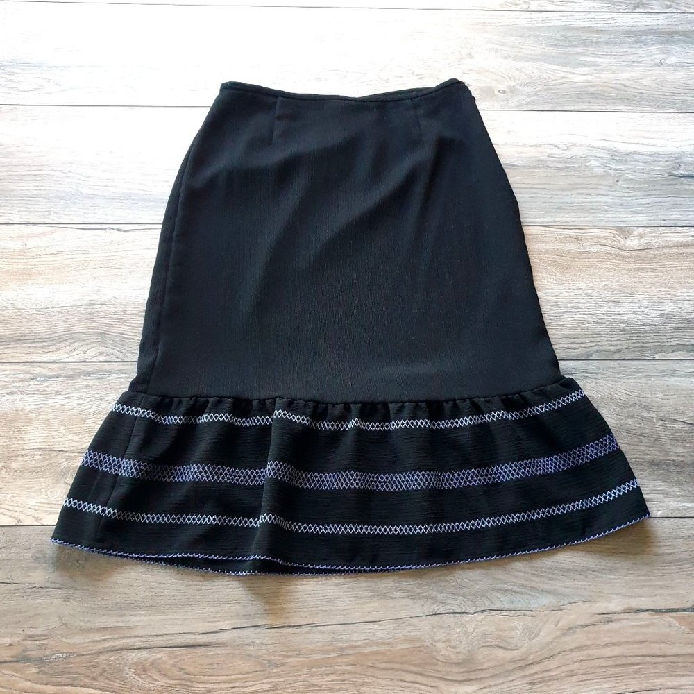 Ann Taylor Loft Women Size 4P Skirt 25in Long Office Business A-Line Black